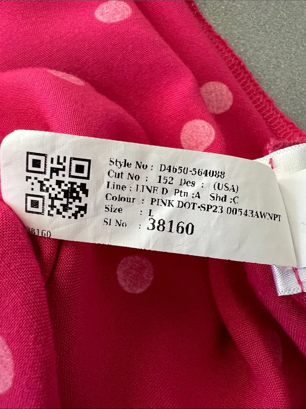 Old Navy | Kids Hot Pink White Polka Dot Button-Front Dress #564088-01 Size L